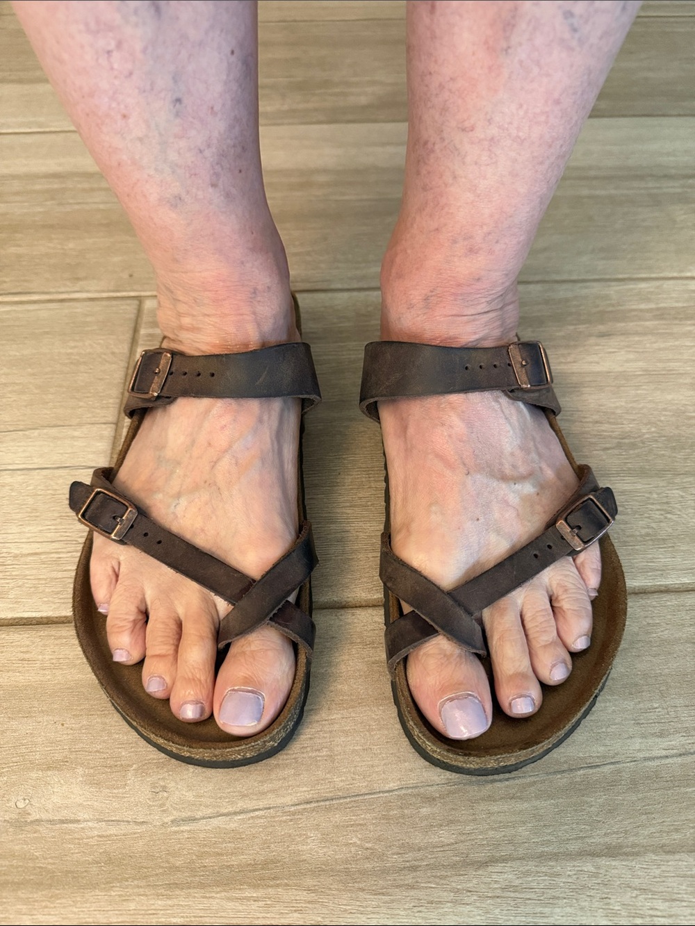 Birkenstock Mayari Comfort Leather Strappy Sandals for Women - Size 42 Brown